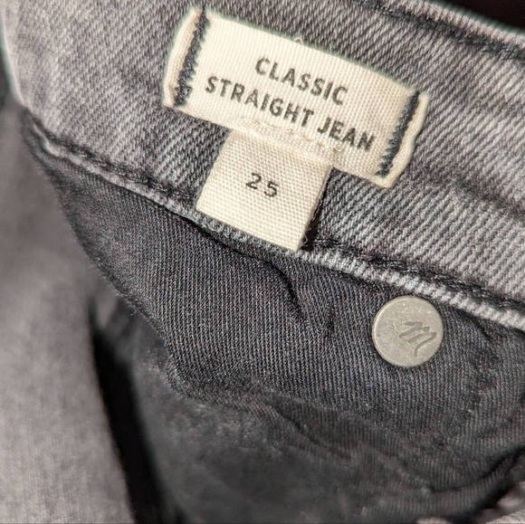 Madewell Classic Straight High Rise Cropped Frayed Hem Denim Jeans Size 25 - Picture 13 of 13